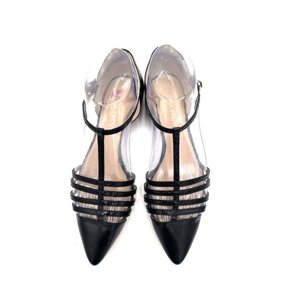 Ivanka Trump Shoes Women's Size 6.5M Leather T-Strap Black Flats Classic - Picture 3 of 13